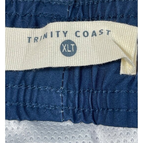 Trinity Coast Mens XLT Swim Shorts Blue & Aqua Color Block Elastic Waist - Picture 10 of 12